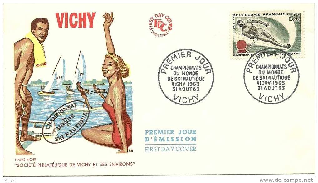 FDC France SKI NAUTIQUE Championnats Du Monde De Vichy 1963 - Ski Nautique