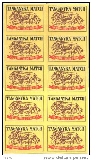 MATCH LABELS  -  TANGANYKA  MATCH -  LION  - Cc 1960. -Drava Osijek - NEW - Unused - Boites D'allumettes - Etiquettes