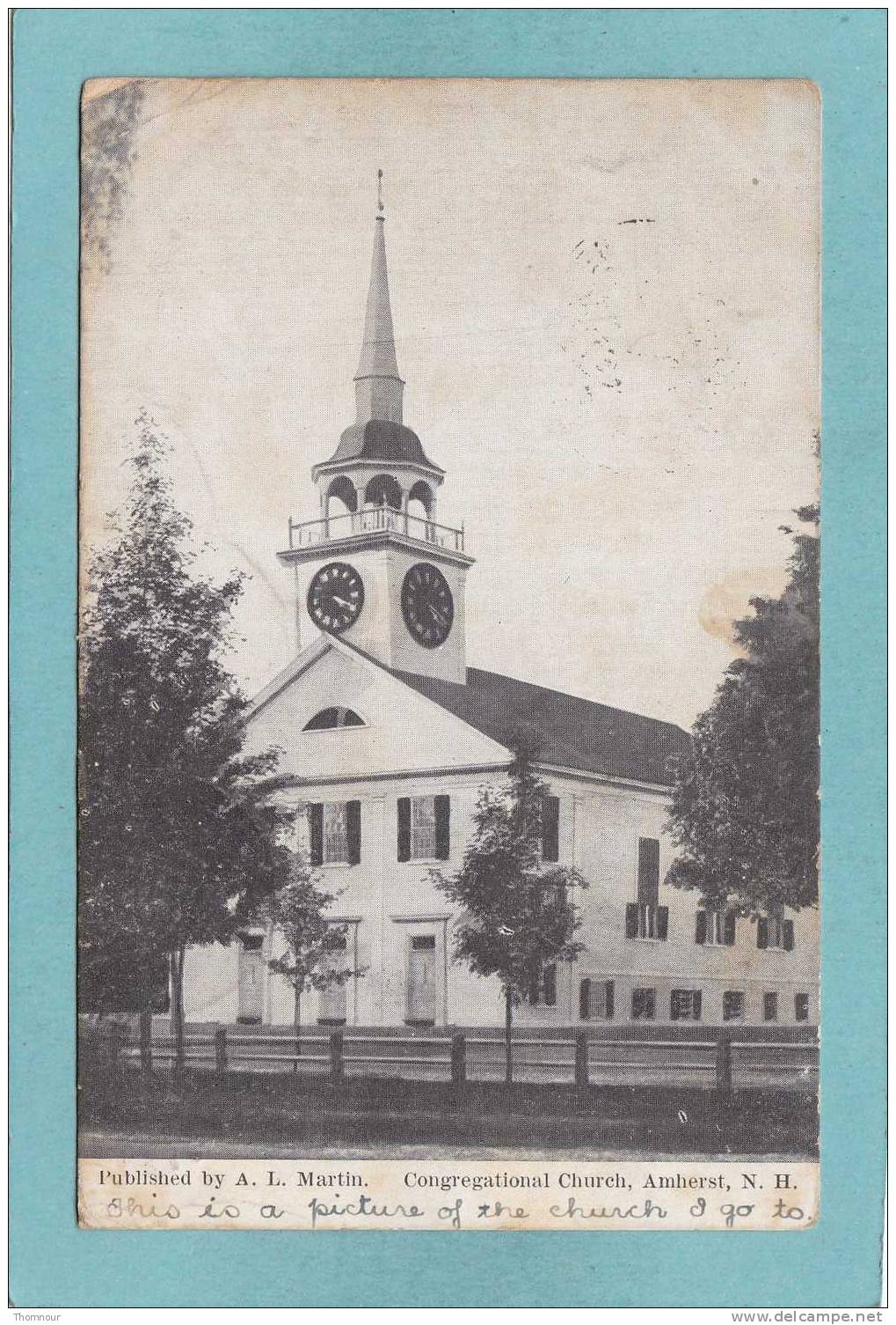 AMHERST  -  Congregational  Church   -  1914  -  ( Usures Angles ) - Other & Unclassified