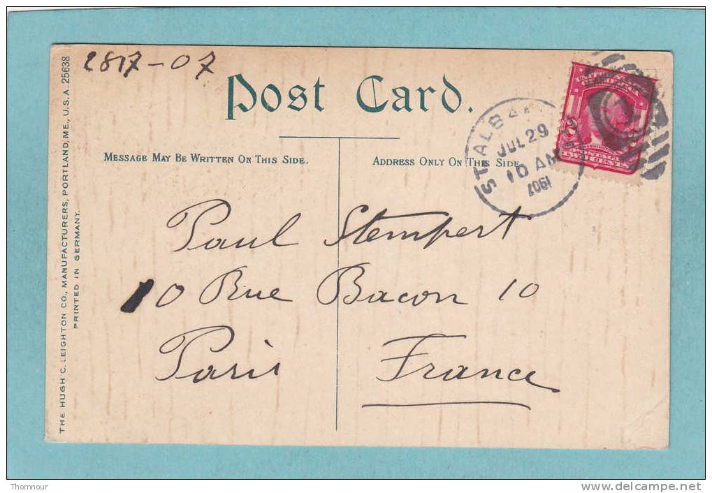St.  ALBANS  -  U. S. Custom House And  Post  Office  -  1907  -  CARTE ANIMEE  - ( Trace Pliure Angle Haut Gauche ) - Other & Unclassified