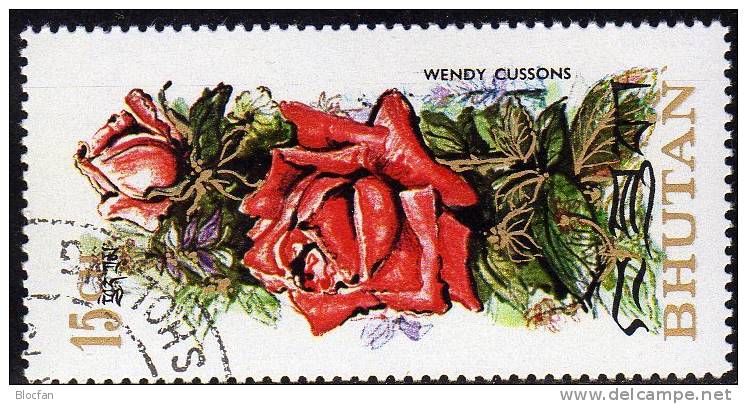 Rosenstrauß 1973 Bhutan 545 Plus Kleinbogen O 4€ Duftende Blume Rosen Wendy Cussons Flower Rose Sheetlet From Asia - Other & Unclassified