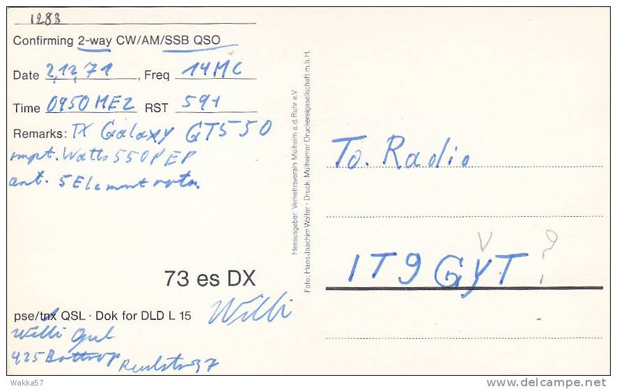 A330-   -  QSL CARD - Radio