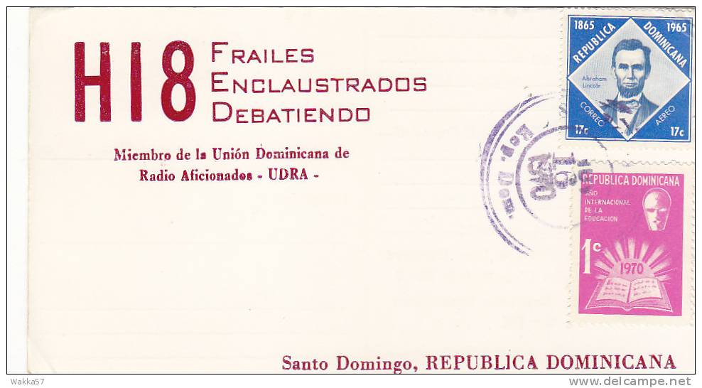 A331- SANTO DOMINGO - REPUBBLICA DOMINICANA  -  QSL CARD - Radio