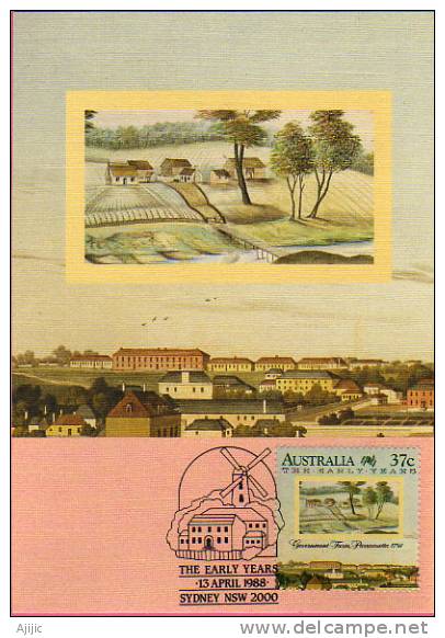 Australie. Belle Carte-maximum. Moulin Du Government Farm A Parramatta En 1791. - Moulins