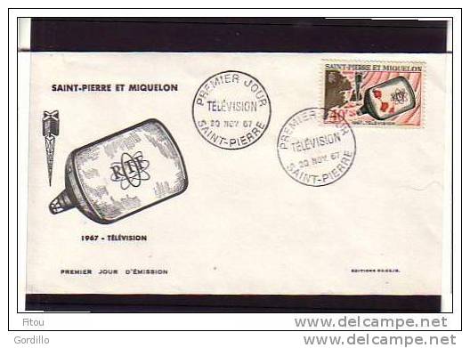 FDC Saint Pierre Et Miquelon Television 1967. - Sonstige & Ohne Zuordnung