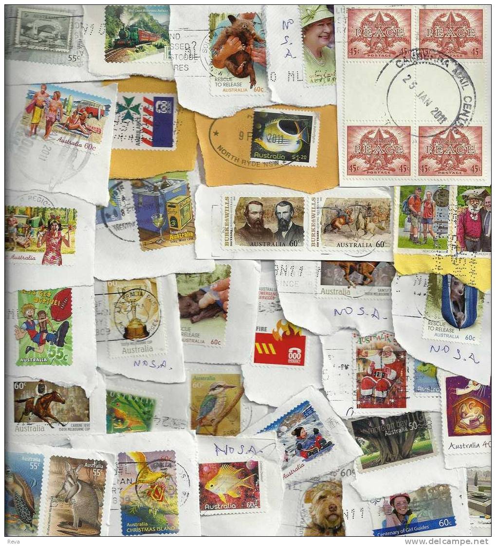 AUSTRALIA LOT38 MIXTURE OF 50+ USED STAMPS SOME 2010 ISSUES INC.ISLANDS  BIRD BUTTERFLY ETC.READ DESCRIPTION!! - Lots & Kiloware (mixtures) - Max. 999 Stamps