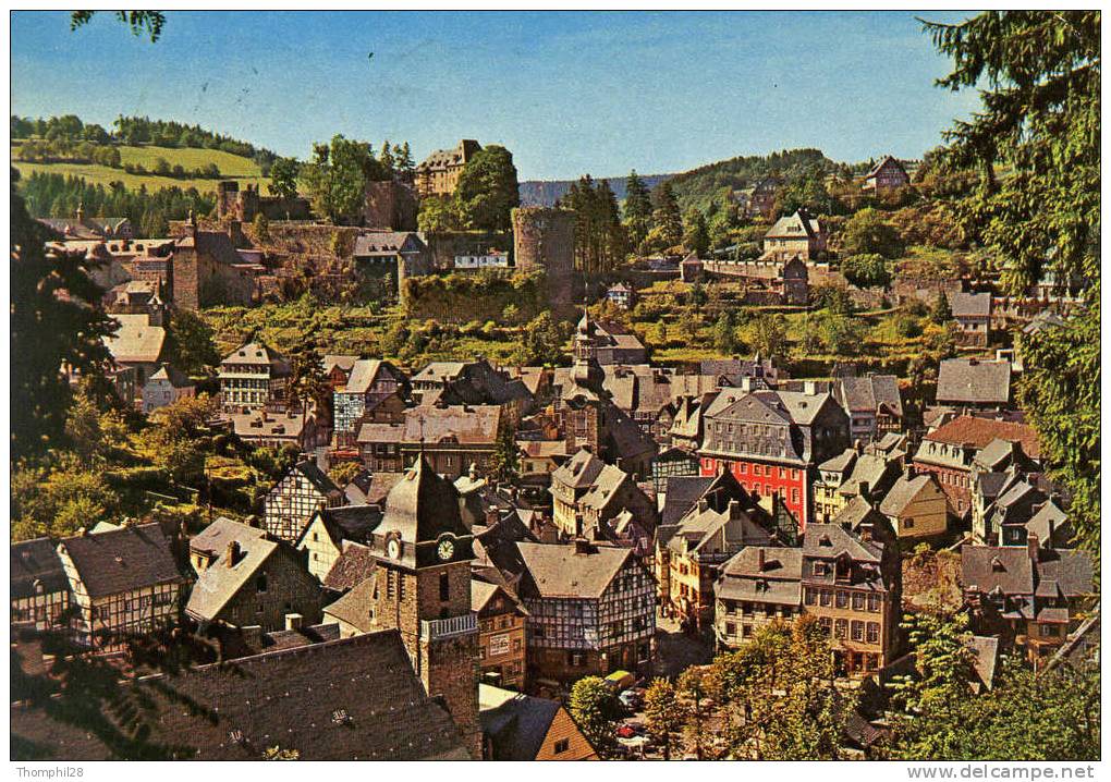 MONSCHAU - Panorama - Circulée En 1968, 2 Scans - Monschau