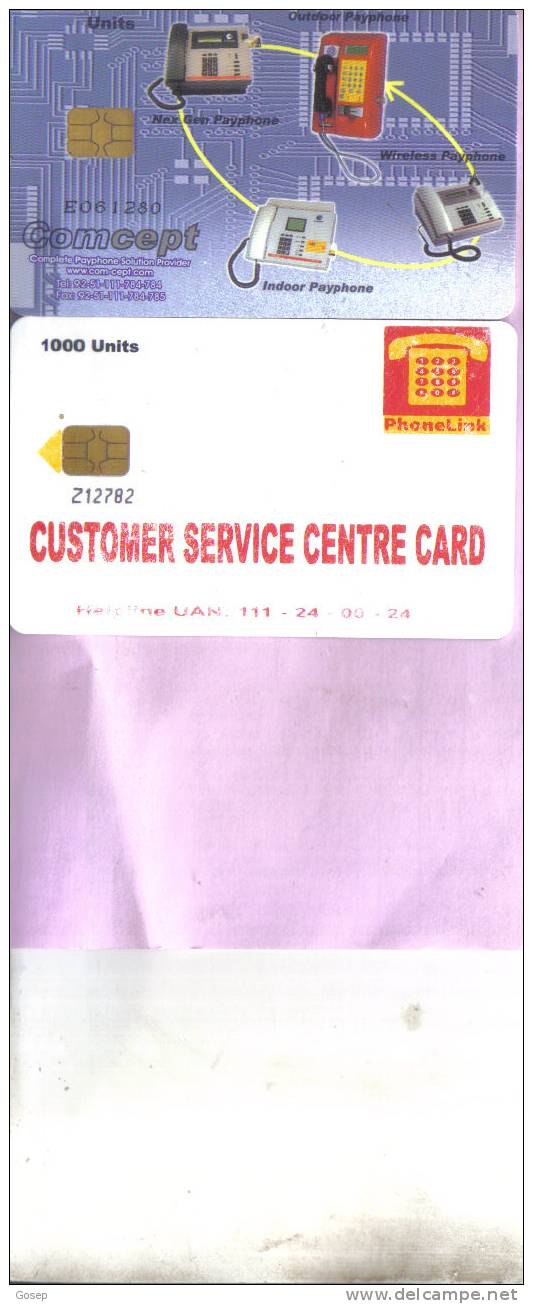 Pakistan-comcept Telphone Customer Service Centre Card 1000units+1 Card Prepiad Free - Pakistán