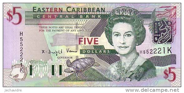 EASTERN CARIBBEAN   5 Dollars   Non Daté   Pick 42K  ST KITTS    ***** BILLET  NEUF ***** - Caraibi Orientale