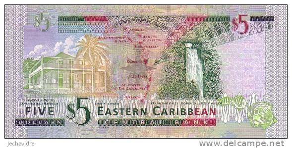 EASTERN CARIBBEAN   5 Dollars   Non Daté   Pick 42K  ST KITTS    ***** BILLET  NEUF ***** - Caraibi Orientale