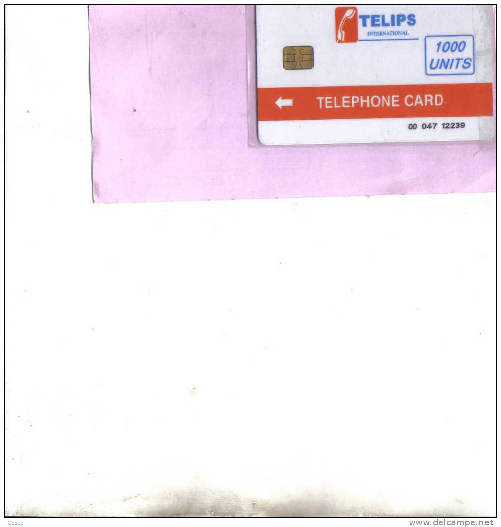 Pakistan-telips International 1000units-white Card Out Side-used+1 Card Prepiad Free - Pakistan