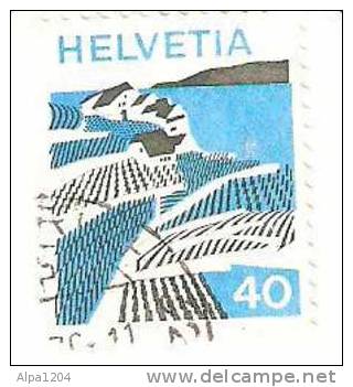 TIMBRE SUISSE - "THEME PAYSAGES" HELVETIA 40 -OBLITERE - Collections