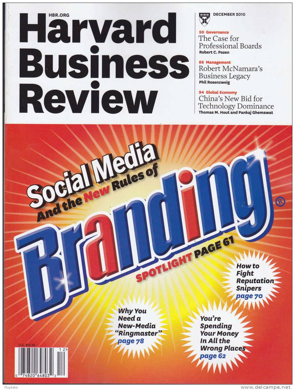 Harvard Business Review Volume 88 Issue 12-2010 Social Media And The New Rules Of Branding Spotlight - Business/ Management