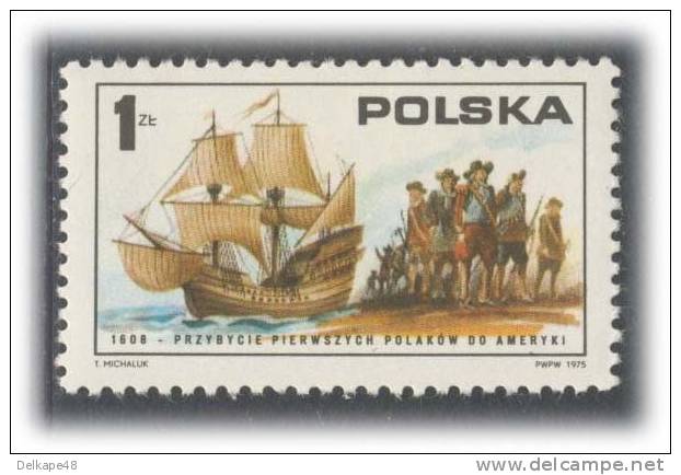 Poland Polska Polen 1975 Mi 2400 YT 2238 SG 2388 ** Sailing Ship "Mary And Margaret", Polish Settlers / Segelschiff - Nuevos