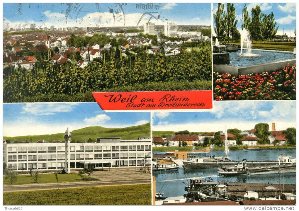 WEIL AM RHEIN - Stadt Am Dreiländereck - Carte Multivues, Circulée En 1971, 2 Scans - Weil Am Rhein