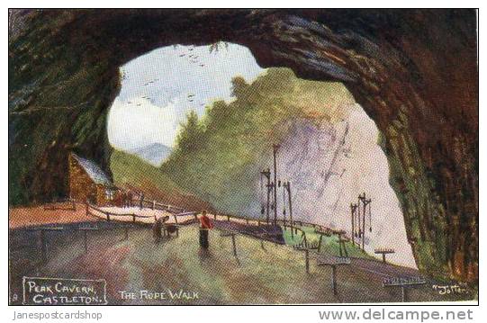 ART CARD - Oilette Early - PEAK CAVERN CASTLETON - "The Rope Walk" - DERBYSHIRE - Derbyshire