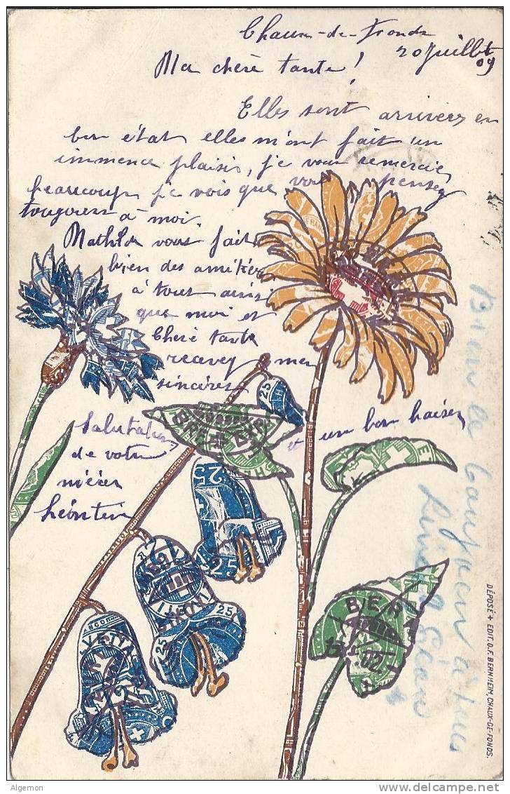 1560 - Fleurs En Timbres Suisse  Clochettes Bleuet Et Marguerite + Cachet Concise - Timbres (représentations)