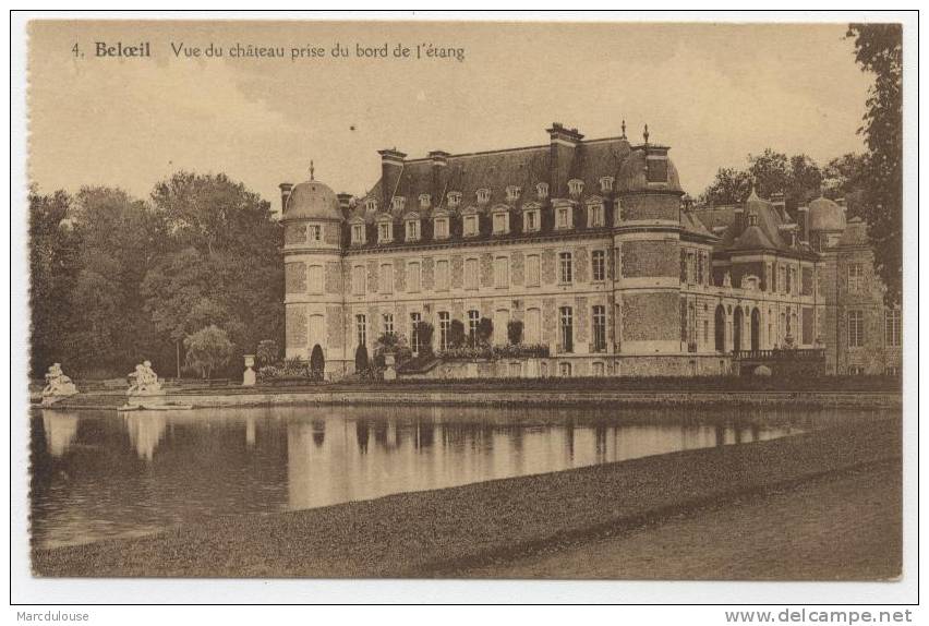 Beloeil. Vue Du Château Prise Du Bord De L'étang. Zicht Op Het Kasteel Genomen Van De Vijver. - Belöil