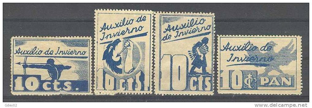 AUX1-3327TL-CLN1.España.Spain..AUXILIO  DE INVIERNO.BENEFICENCIA 1936. (Galvez 1/4*/**) Con/sin Charnela..RAROS - Emisiones Nacionalistas