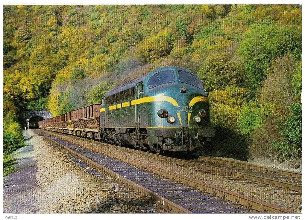 BELGIQUE Tunnel De GENDRON Train Vide Tiré La La Loco Diesel 5402 En Octobre 1982 - Trains