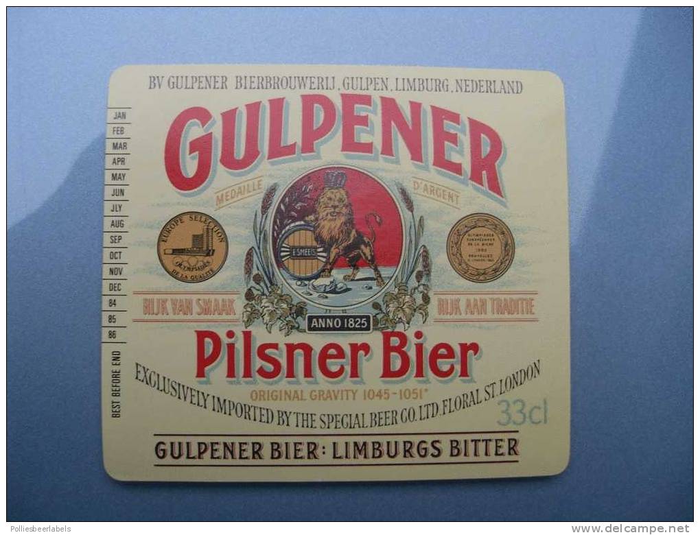 Beer Label / Bieretikett / Bière étiquette GULPENER From HOLLAND (#11473) - Bier