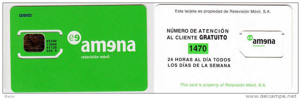 GSM SIM - Mint - Spain Amena - Unbroken Chip - SIM16 - Amena - Retevision