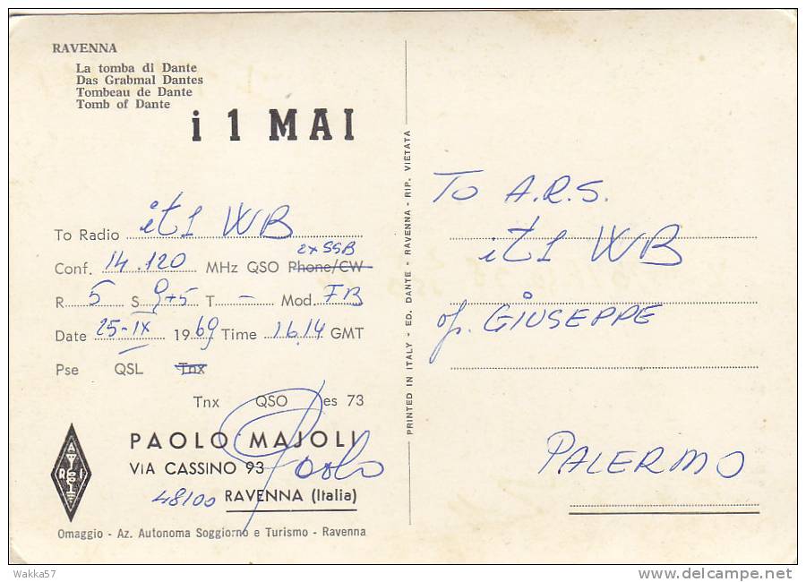 A347- RAVENNA - QSL CARD - Radio