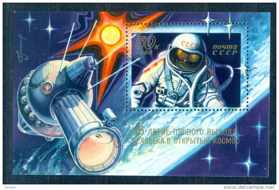 USSR URSS Russia 1989 Mi Bloc 145 Walk In Space Espace Alexei Leonov MNH XX - Russie & URSS