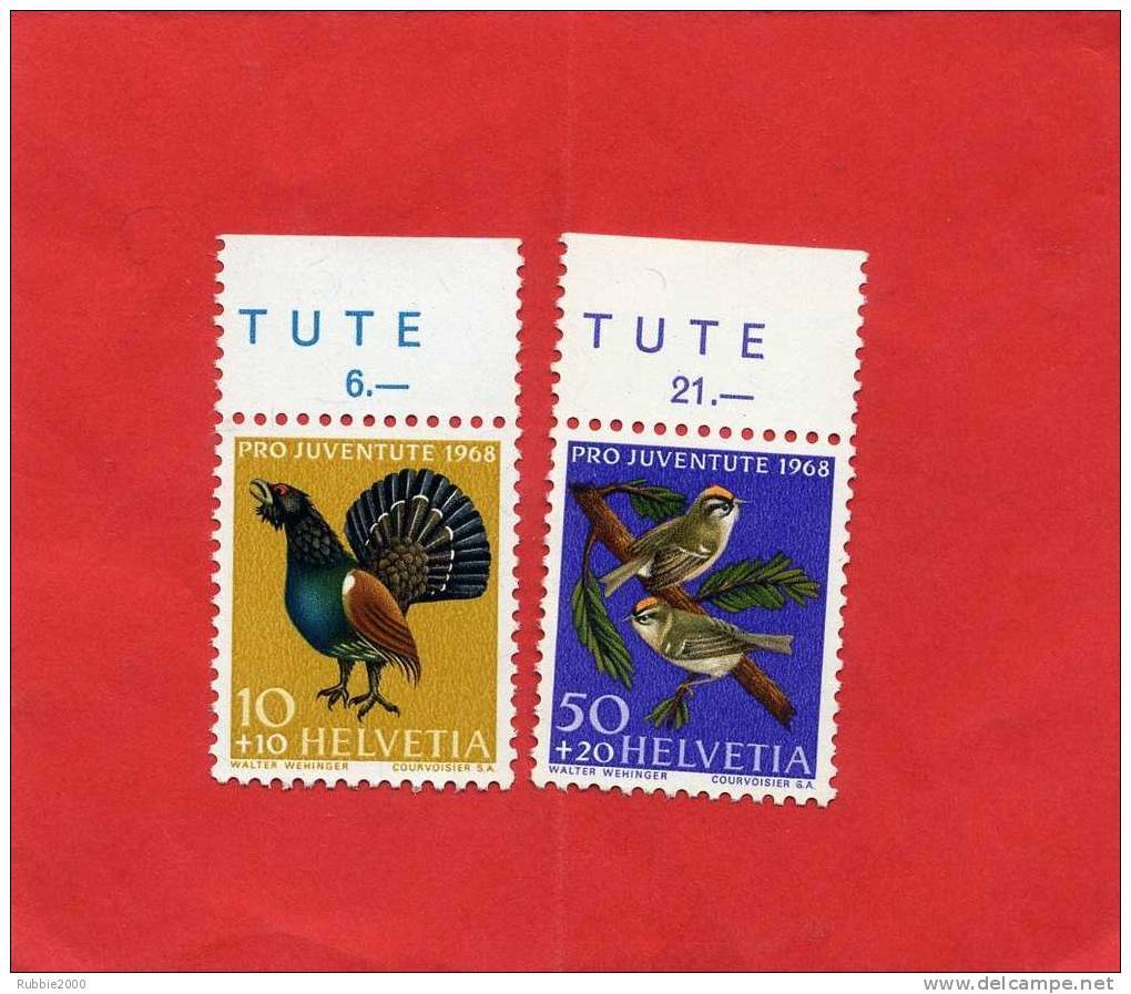 SUISSE 1968 2 TIMBRES OISEAU EN TRES BON ETAT - Unused Stamps