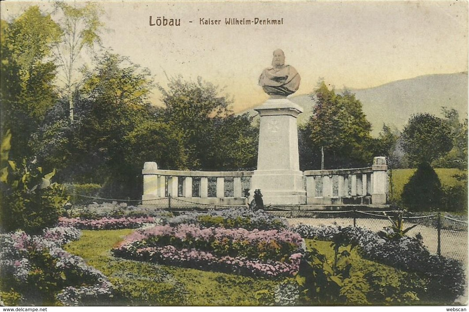 AK Löbau Kaiser Wilhelm-Denkmal Color 1918 #03 - Löbau