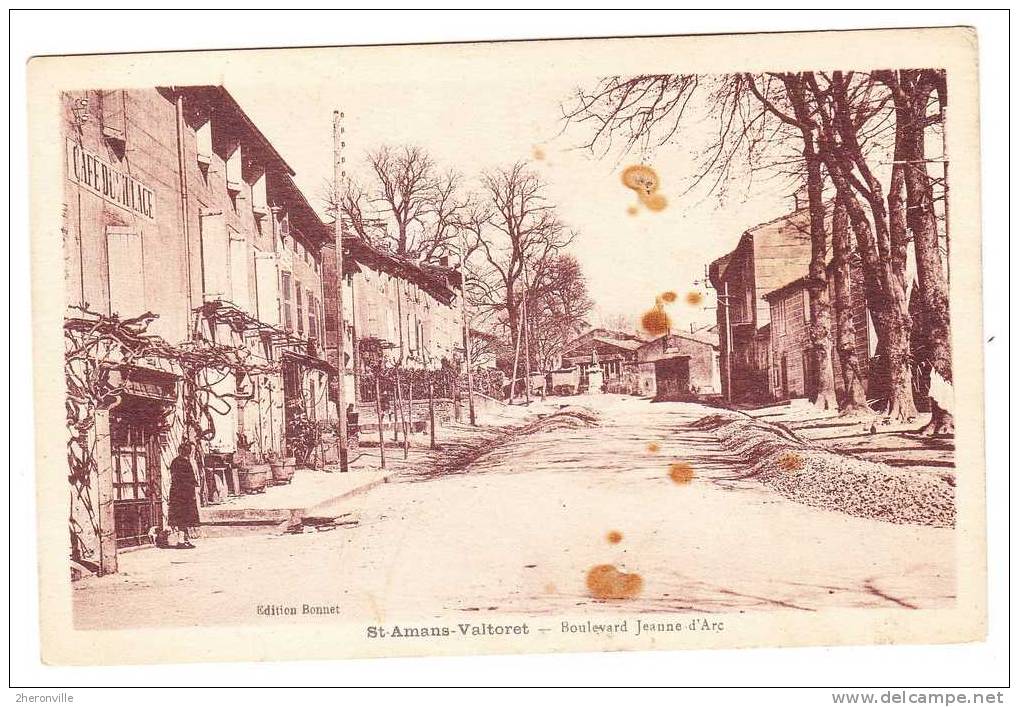 CPA - 81 - SAINT AMANS VALTORET - Le Café Du Village - Boulevard Jeanne D´ Arc - Autres & Non Classés