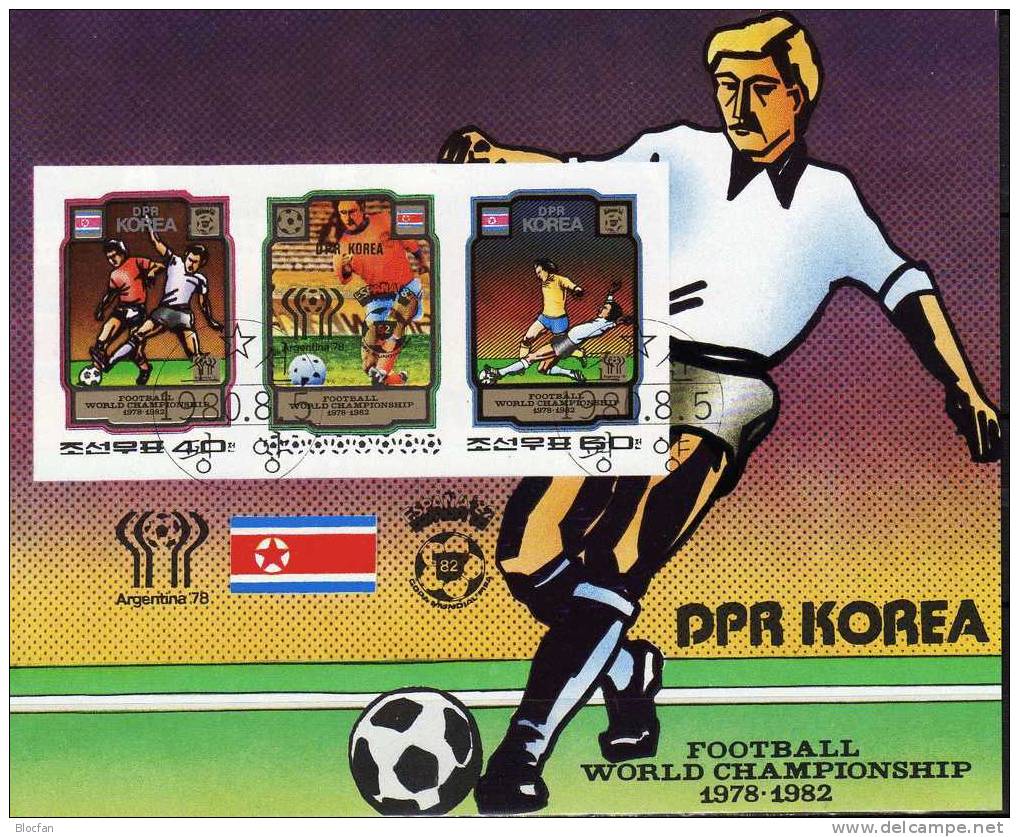 Spielszene Fussball WM Spanien 1982 Korea Block 79 A Plus B O 20€ Fußball - WM Soccer Bloc Sheet From Corea - Corea (...-1945)