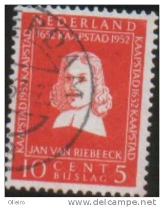 Olanda Pays-bas Nederland  Netherlands 1952 300 Sbarco Jan Van Riebeeck Val 10+5 Usato VFU - Used Stamps