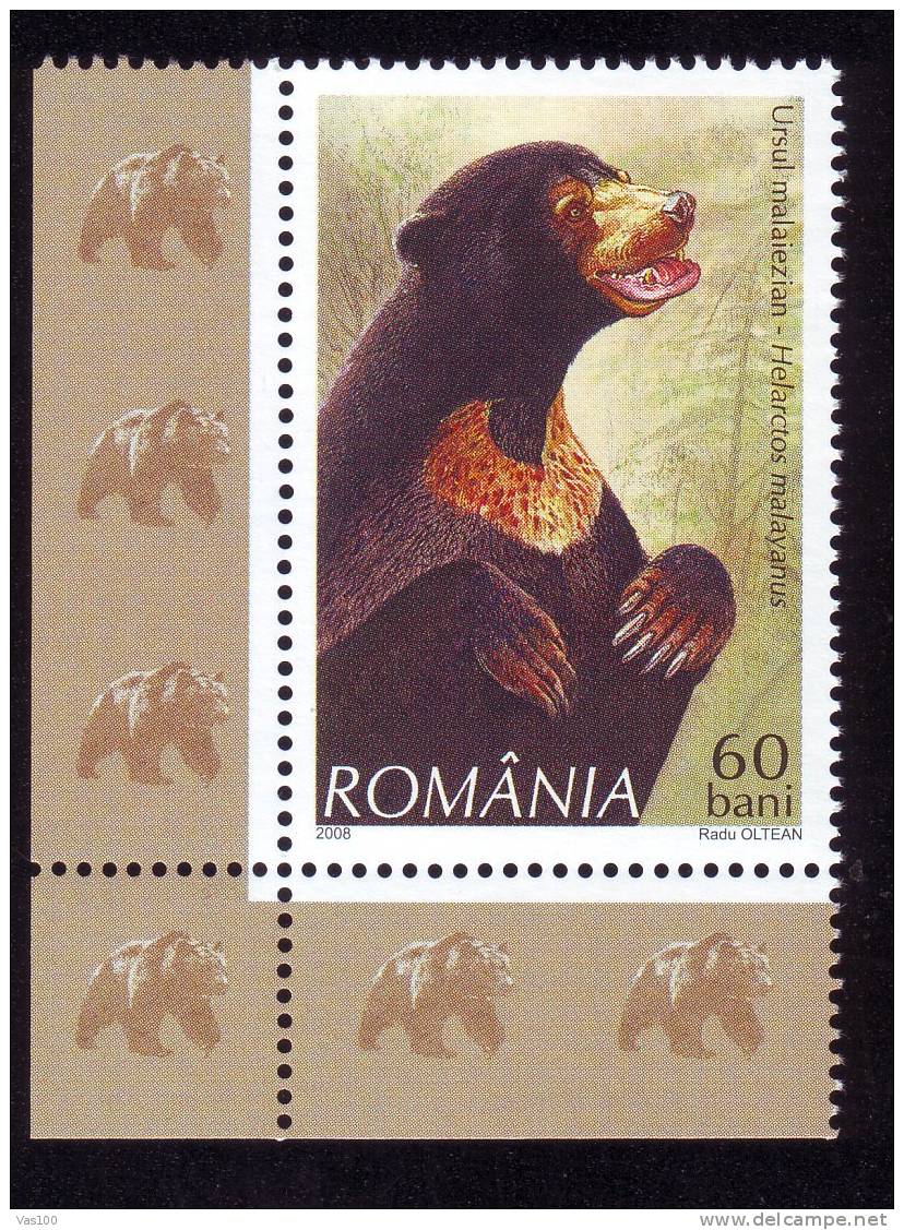 Romania Stamps 0,60 Lei  + Margin,  ** MNH BEARS ,OURS,price Face Value!!. - Osos