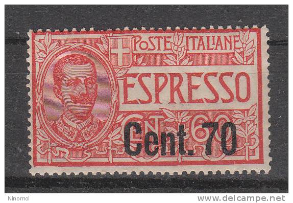 Italia   -   1924.  Espresso  " 70 Cent. " Sovrastampato.   Nuovo, Illinguellato - Exprespost