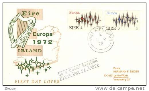 IRELAND  EUROPA CEPT 1972  FDC - 1972