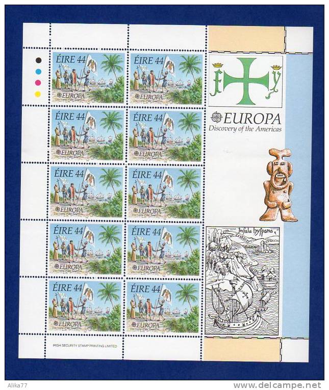 IRLANDE        Neuf **    Y. Et T.  N° 795 / 796  En  2 Feuillet De 10 Timbres     Cote: 50,00 Euros - Unused Stamps