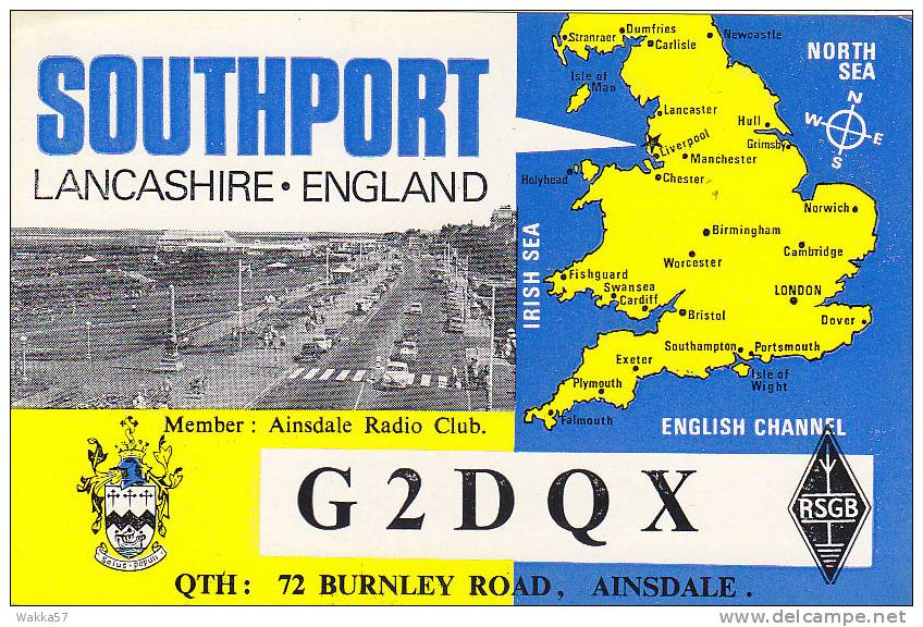 A385- SOUTHPORT LANCASHIRE ENGLAND - QSL CARD - Radio