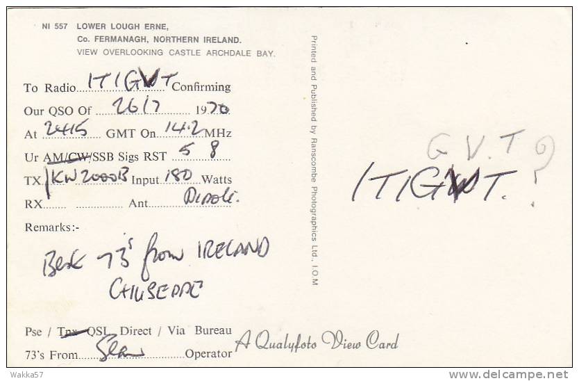 A386- IRELAND - QSL CARD - Radio