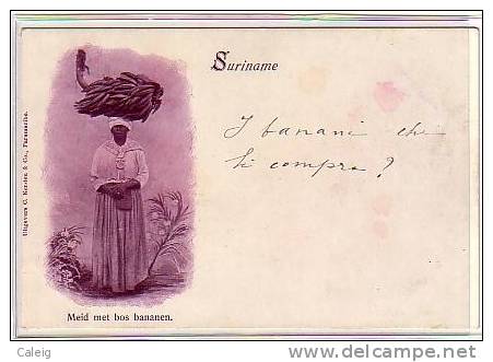 Suriname Meid Met Bos Bananen-  Ca 1900 To Italy  In Envelope - Fine Condition -Scarce Postcard- - Suriname