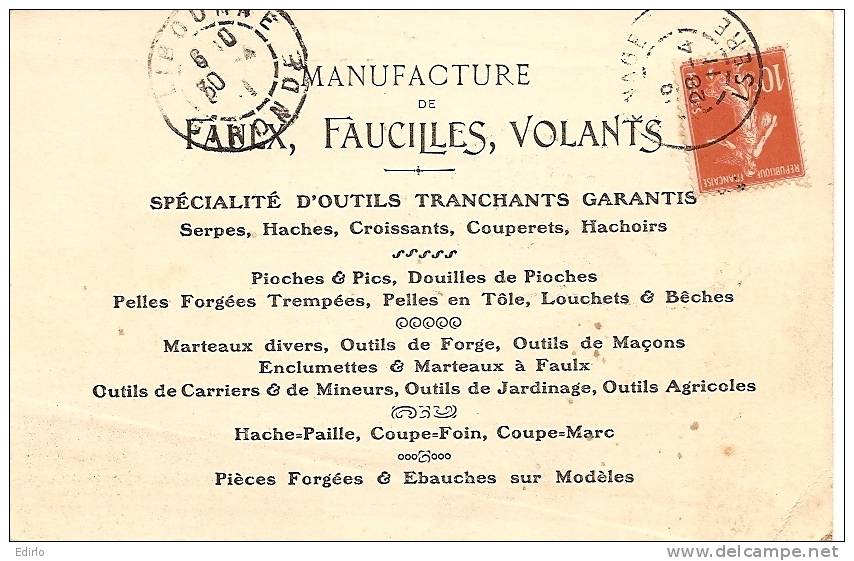 RENAGE Carte Publicitaire  - Manufacture De Volants  Revollier .. TB - Renage