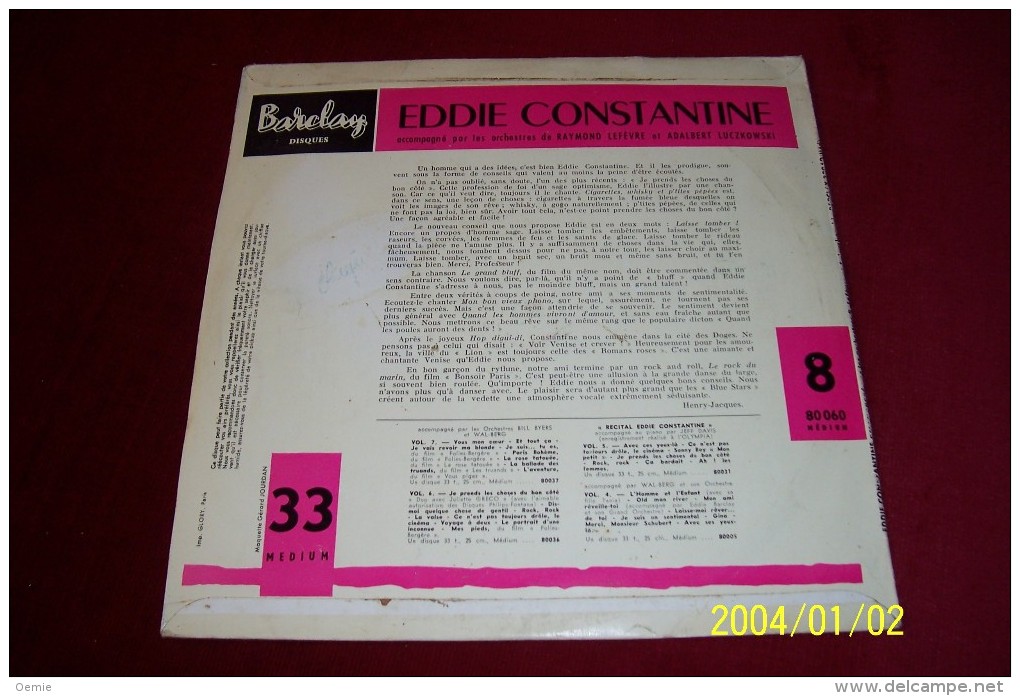 EDDIE  CONSTANTINE  °°  CIGARETTES WHISKY ET P'TITES PEPEES - Special Formats