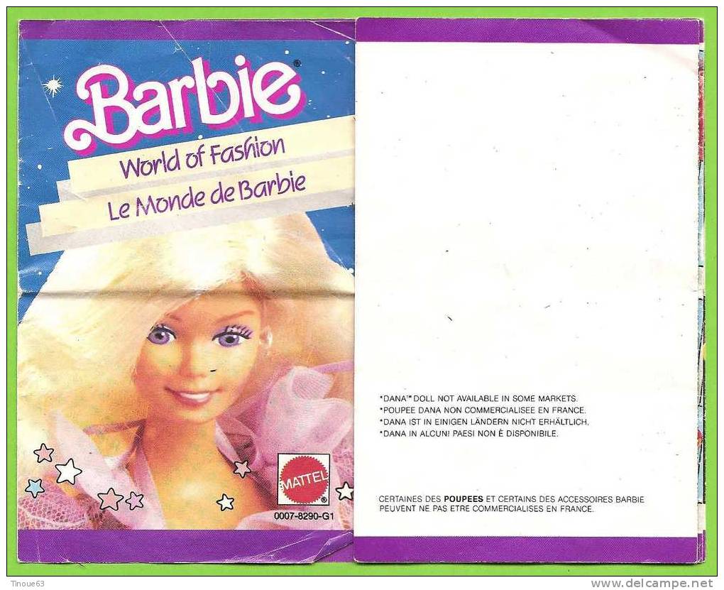 Dépliant 10 Volets "Le Monde De Barbie" 1986 (vêtements, Accessoires) - Barbie