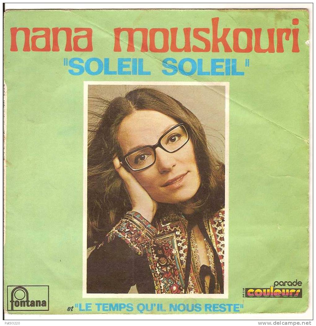 POCHETTE VIDE (pochette Seule) De 45 Tours /NANA MOUSKOURI "SOLEIL SOLEIL"  / Pliure !! - Toebehoren En Hoezen
