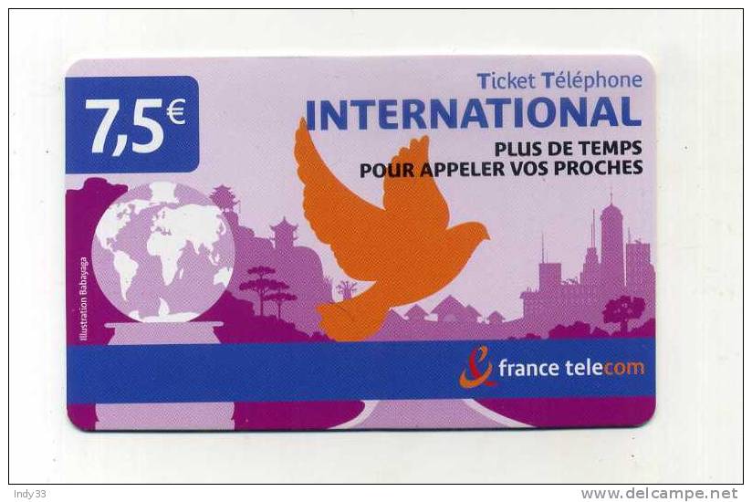 TELECARTE FRANCE . TICKET TELEPHONE - FT