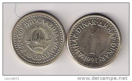 Yugoslavia 1 Dinar 1991. AUNC KM#142 - Yugoslavia