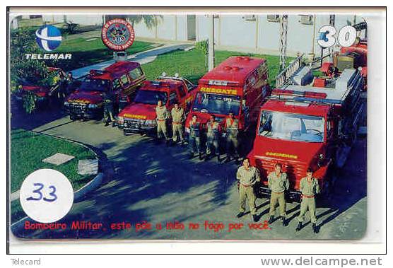 Télécarte BRASIL Pompiers Feuerwehr Fire Brigade BRAZIL (33) Brandweer Brigada De Fuego Vigili Del Fuoco - Pompiers