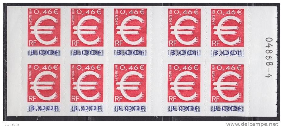 Timbre Euro 3.00fr. Soit 0.46€ Carnet  X10, Autocollant,  Type Du N° 3215 - Autres & Non Classés