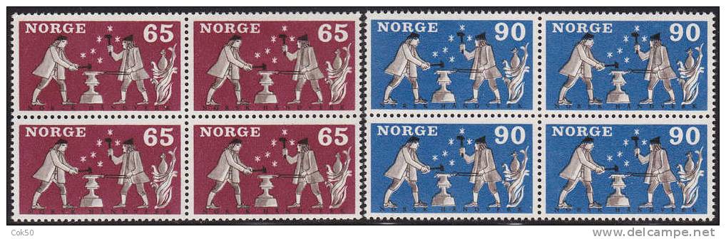 NORWAY 1968 «Craftsmanship» Mi# 564-65 - NK# 602-03, MNH Blocks Of 4 - Ungebraucht