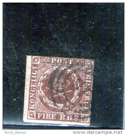 DANIMARCA 1851-4 STEMMA USATO - Used Stamps